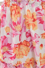 Load image into Gallery viewer, Flowy Botanical Ruffle Hem Mini Dress - Pink Orange
