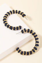 Load image into Gallery viewer, Metallic & Matte Beaded Hoop Earrings - Black