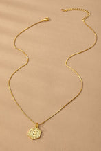 Load image into Gallery viewer, Hexagon Brass Letter Initial Pendant