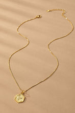Load image into Gallery viewer, Hexagon Brass Letter Initial Pendant