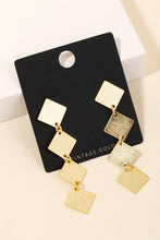 Load image into Gallery viewer, Gold Dipped Square Dangle Earrings