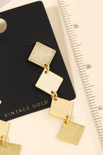Load image into Gallery viewer, Gold Dipped Square Dangle Earrings