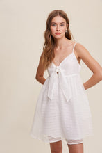 Load image into Gallery viewer, ^Front Ribbon Tie Mini Dress - White