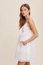 Load image into Gallery viewer, ^Front Ribbon Tie Mini Dress - White