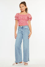Load image into Gallery viewer, High Rise Wide Leg Side Slit Denim - Youth