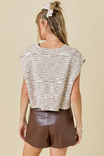 Load image into Gallery viewer, ^Sleeveless VNeck Boxy Sweater - Ivory/Mocha
