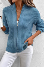 Load image into Gallery viewer, ^Zip Up Sweater - Blue