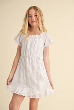 Load image into Gallery viewer, Eyelet Faux Wrap Spring Dress White - Youth