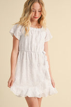 Load image into Gallery viewer, Eyelet Faux Wrap Spring Dress White - Youth