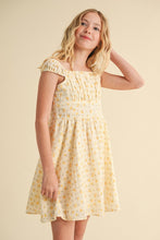 Load image into Gallery viewer, Floral Ruched Shoulder Mini Dress - Yellow