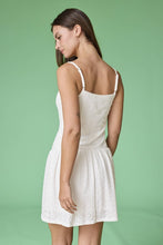 Load image into Gallery viewer, Lace Trim Eyelet Knit Mini Dress - White