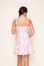 Load image into Gallery viewer, Long Silhouette Ruffle Jacquard Mini Dress - Pink
