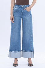 Load image into Gallery viewer, High Rise Wide Leg Cuff Baggy Denim