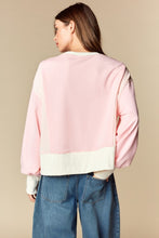 Load image into Gallery viewer, Heart Patchwork Colorblock Pullover - Pink