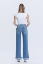 Load image into Gallery viewer, High Rise Cuffed Wide Leg Denim - Medium Wash