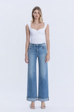 Load image into Gallery viewer, High Rise Cuffed Wide Leg Denim - Medium Wash