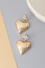 Load image into Gallery viewer, Heart Cort Print Drop Earrings
