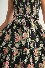 Load image into Gallery viewer, Floral Tiered Maxi Dress - Black