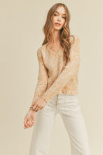 Load image into Gallery viewer, ^Abstract Printed Sweater Top - Apricot/Cream