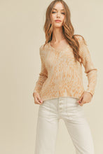 Load image into Gallery viewer, ^Abstract Printed Sweater Top - Apricot/Cream