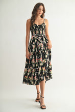Load image into Gallery viewer, Floral Tiered Maxi Dress - Black