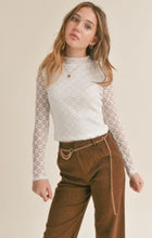 Load image into Gallery viewer, ^Mock Neck Lace Top White - Youth
