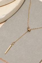 Load image into Gallery viewer, Mini Metal Bar Charm Necklace - Gold