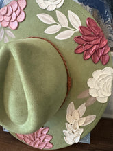Load image into Gallery viewer, The "Izzy" Hand Painted Fedora - Sage