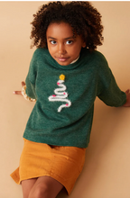 Load image into Gallery viewer, Handknit Tinsel Christmas Tree Sweater - Green
