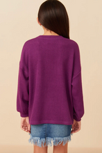 Load image into Gallery viewer, Handknit Pop Up Dream Sweater - Purple
