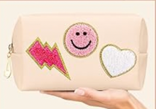 Load image into Gallery viewer, Preppy Patch Makeup Bag - Chenille Letters - Mixed Colors
