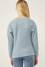 Load image into Gallery viewer, Textured Stretch Long Sleeve Dusty Blue - Youth
