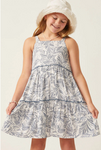 Load image into Gallery viewer, Botanical Tiered Tie Shoulder Dress - Youth
