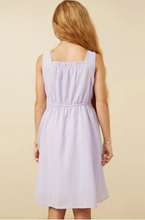 Load image into Gallery viewer, ^Smocked Waist Textured Strip Dress Lavender - Youth
