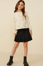 Load image into Gallery viewer, ^Floral Embroidered Textured Puff Sleeve - Oatmeal