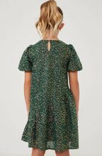 Load image into Gallery viewer, Sequin Asymmetric Hem Dress Green - Youth