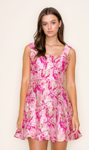 Load image into Gallery viewer, ^Jacquard Flare Mini Dress - Pink