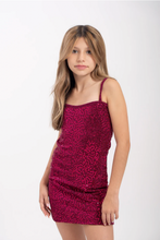 Load image into Gallery viewer, ^Serpentine Sequin Party Dress Deep Pink - Youth