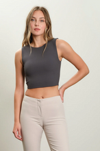 Load image into Gallery viewer, ^Reversible Sleeveless Fitted Crop Top - Charcoal