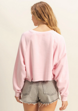 Load image into Gallery viewer, ^Cozy Relaxed Crop Sweater - Light Pink