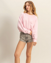 Load image into Gallery viewer, ^Cozy Relaxed Crop Sweater - Light Pink