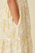 Load image into Gallery viewer, ^Botanical Print Button Tank Dress Youth - Yellow