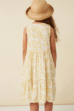 Load image into Gallery viewer, ^Botanical Print Button Tank Dress Youth - Yellow