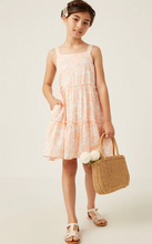 Load image into Gallery viewer, Botanical Print Tie Shoulder Dress Apricot - Youth
