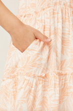Load image into Gallery viewer, Botanical Print Tie Shoulder Dress Apricot - Youth