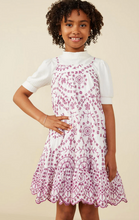 Load image into Gallery viewer, ^Embroidered Scallop Hem Dress Purple - Youth