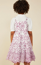 Load image into Gallery viewer, ^Embroidered Scallop Hem Dress Purple - Youth