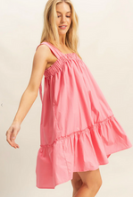 Load image into Gallery viewer, Babydoll Ruffle Hem Thick Strap Mini Dress - Pink