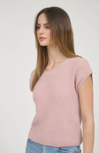 Load image into Gallery viewer, Light Knit Bow Back Tie Short Sleeve - Dusty Pink