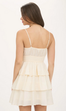 Load image into Gallery viewer, Ruffle Tiered Spaghetti Strap Mini Dress - Champagne
